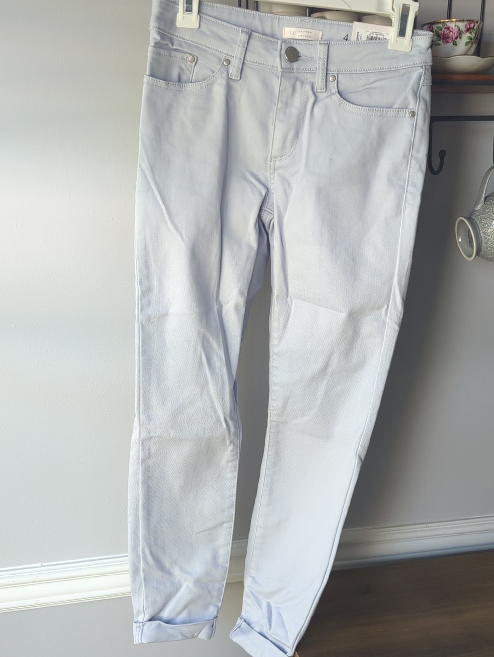 LC Lauren Conrad Pale Blue Cropped Skinny Jeans